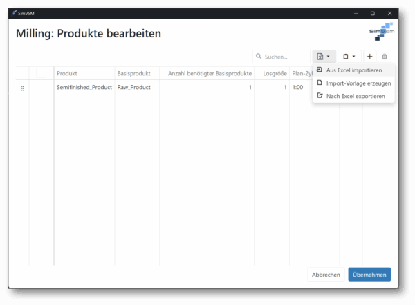 SimVSM_products_via_excel